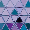 Graphic abstract background with triangles mosaic. Continuous pattern in violet color Royalty Free Stock Photo