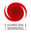 Graphic banner of hurricane warning