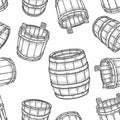Graphic barrels of beer Royalty Free Stock Photo