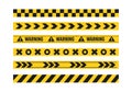 Graphic barrier tape set featuring various hazard and danger patterns for demarcation and security Royalty Free Stock Photo