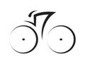 Graphic black cyclist, vector