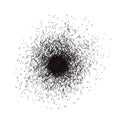 Graphic black and white drawing black hole stars around on a white background Royalty Free Stock Photo