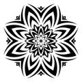 Mandala. Vector decorative elements. Oriental pattern, vector illustration. Black and white. Design for coloring book, tattoo, gre