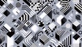 A graphic black and white Memphis-inspired seamless pattern, Ai generated image Royalty Free Stock Photo
