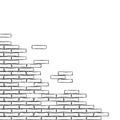 Graphic brick wall drawn in the engraving technique Royalty Free Stock Photo