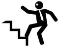 Businessman walking up the stairs graphic