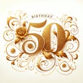 Golden Glory: 50th Birthday Elegance in Swirls
