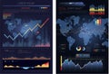 Graphic Chart with Map of the World Infographics Royalty Free Stock Photo