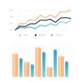 Graphic charts. Infographic statistic bars and diagrams for data presentation. Comparison histogram elements. Types set