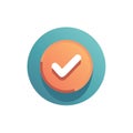 Graphic Checkmark Circle Icon, Approval Concept, Complete Symbol Design Royalty Free Stock Photo