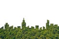 Graphic of City Shape on Forest texture background. Green Building Architecture Royalty Free Stock Photo