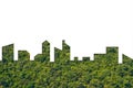 Graphic of City Shape on Forest texture background. Green Building Architecture Royalty Free Stock Photo