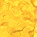Graphic colorful mixing paint illustration. Bulges plasticine surface. Liquid melts wave pattern yellow color. 3D render
