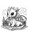 graphic coloring book for children little dragon