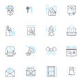 Graphic compnts linear icons set. Vector, Raster, Font, Color, Texture, Logo, Icon line vector and concept signs