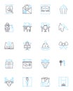 Graphic compnts linear icons set. Vector, Raster, Font, Color, Texture, Logo, Icon line vector and concept signs