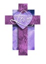 Graphic Christian Cross with No Greater Love Heart