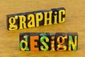 Graphic computer design colorful creative art background letterpress