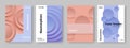 Graphic covers. Neumorphism circles. Abstract shapes. Catalog template or book layout. Minimal presentation banners