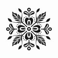 Graphic 2d Design: Petunia In Slavic Folk Art Style