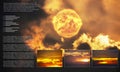 Graphic data about power of the sun background.Dramatic atmosphere panorama view of sun sky and clouds on super summer Royalty Free Stock Photo