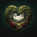 Graphic depicting the heart of a forest