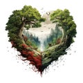 Graphic depicting the heart of a forest