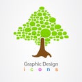 Graphic design bubble logo abstract tree