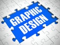 Graphic design concept icon means artwork or infographics by an artist - 3d illustration