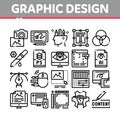 Graphic Design And Creativity Icons Set Vector