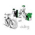 Graphic design of cyclists Royalty Free Stock Photo