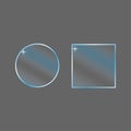 Graphic design 3d icon set. Gradient color. Realistic glassmorphism matte plexiglass shape. Vector illustration.
