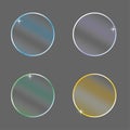 Graphic design 3d icon set. Gradient color. Realistic glassmorphism matte plexiglass shape. Vector illustration.