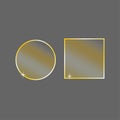 Graphic design 3d icon set. Gradient color. Realistic glassmorphism matte plexiglass shape. Vector illustration.