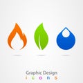 Graphic design drop leaf flame logo