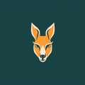 Simple Kangaroo Head Logo Design In Flat Style