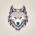 Simple Wolf Head Logo Design Royalty Free Stock Photo