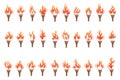 Collection of Stylized Torch Icons with Flames Royalty Free Stock Photo