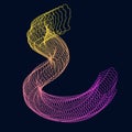 Abstraction of digital multi-colored intersections of lines in the form of a serpentine. Design suitable for logo, equalizer