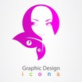 Graphic design girl element mark