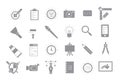 Graphic design gray vector icons set