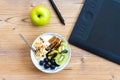 Graphic Design and Healthy Lifestyle Concept with Fruits Royalty Free Stock Photo