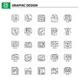 25 Graphic Design icon set. vector background Royalty Free Stock Photo