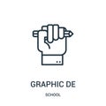 graphic design icon vector from school collection. Thin line graphic design outline icon vector illustration. Linear symbol for Royalty Free Stock Photo