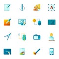 Graphic Design Icons Flat Royalty Free Stock Photo