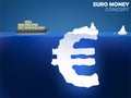 Graphic design illustration of euro money