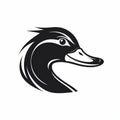 Graphic Design-inspired Black Duck Head Web Icon Logo