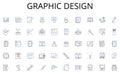 Graphic design line icons collection. mbition, advancement, career, climb, competition, development, hierarchy vector