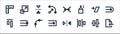 Graphic design line icons. linear set. quality vector line set such as import, align, node, align, shear, flip, nodes, resize