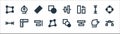 Graphic design line icons. linear set. quality vector line set such as nodes, align, transform, width, height, ruler, pen